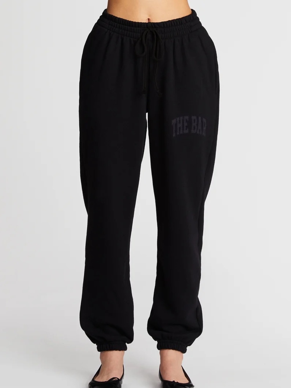 THE BAR VARSITY SWEATPANTS BLACK